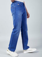 Bright Blue Straight Fit Denim Jeans for Men
