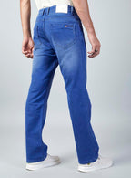 Bright Blue Straight Fit Denim Jeans for Men