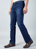 Navy Blue Straight Fit Denim Jeans for Men