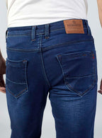 Navy Blue Straight Fit Denim Jeans for Men