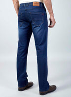 Navy Blue Straight Fit Denim Jeans for Men