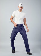 Dark Blue Baggy Fit Denim Jeans for Men