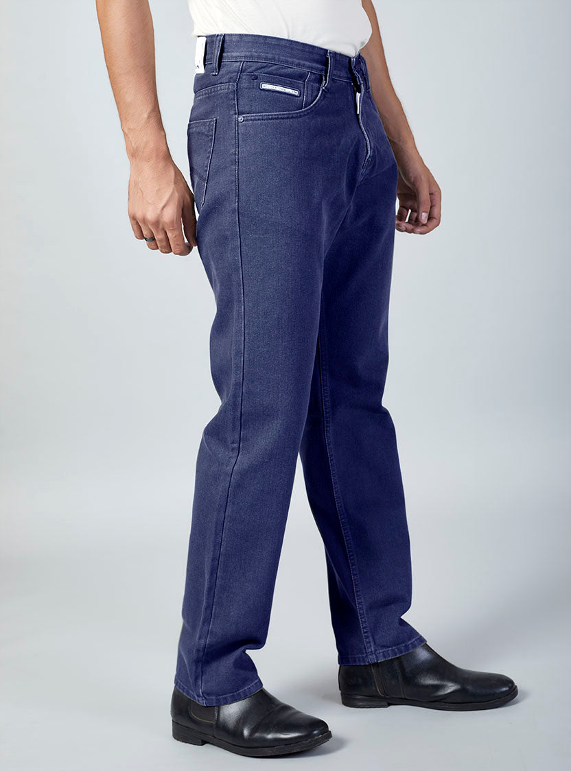 Dark Blue Baggy Fit Denim Jeans for Men