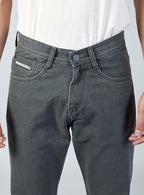 Charcoal Grey Straight Fit Denim Jeans for Men