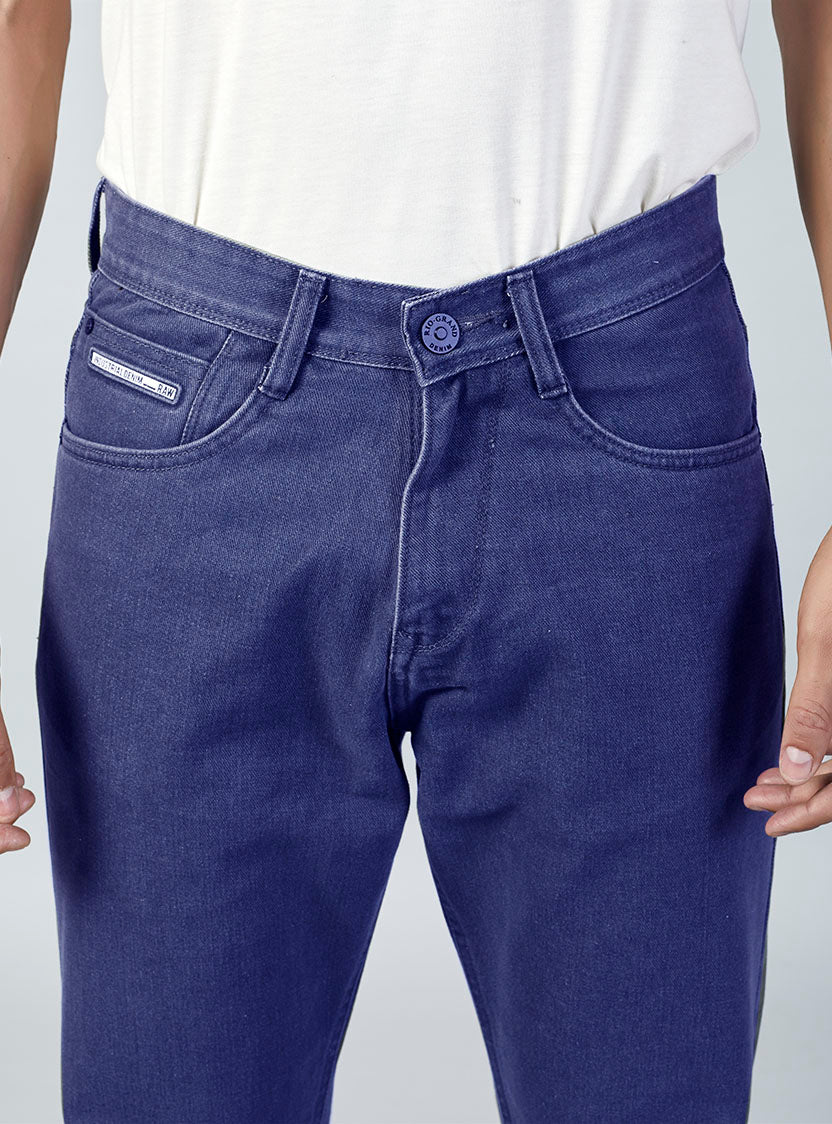 Dark Blue Baggy Fit Denim Jeans for Men
