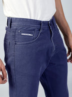 Dark Blue Baggy Fit Denim Jeans for Men