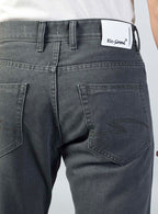 Charcoal Grey Straight Fit Denim Jeans for Men
