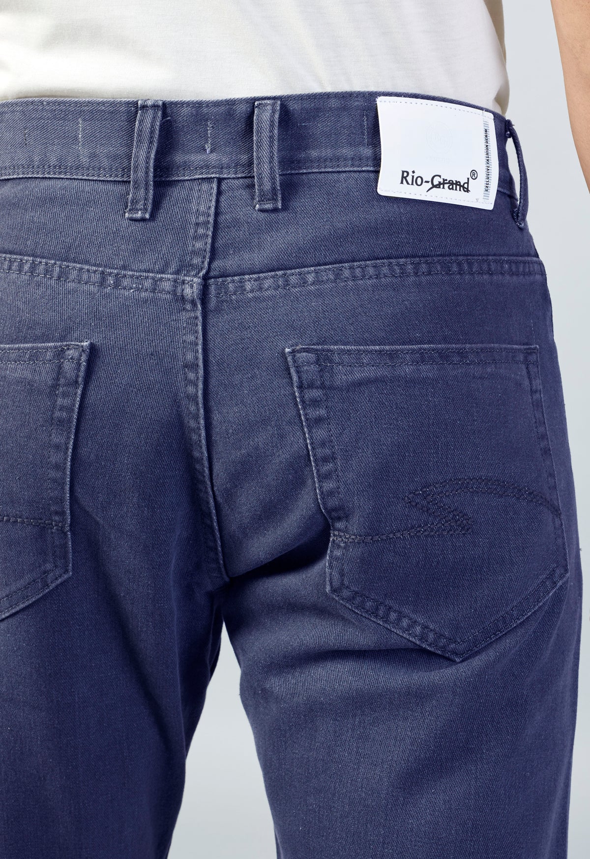 Dark Blue Baggy Fit Denim Jeans for Men