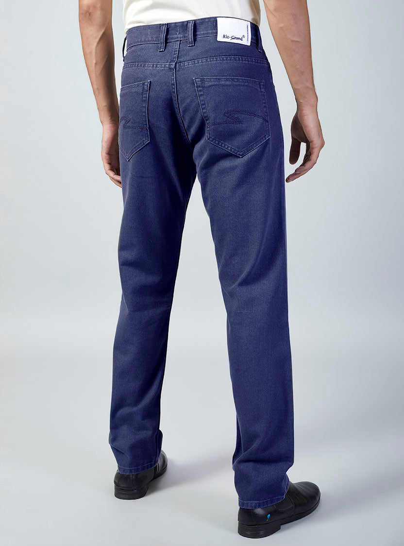 Dark Blue Baggy Fit Denim Jeans for Men