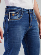 Rio Grand Mid Blue Straight Fit Denim Jeans for Men