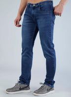 Smart Slim Fit Dark Indigo Blue Jeans for Men