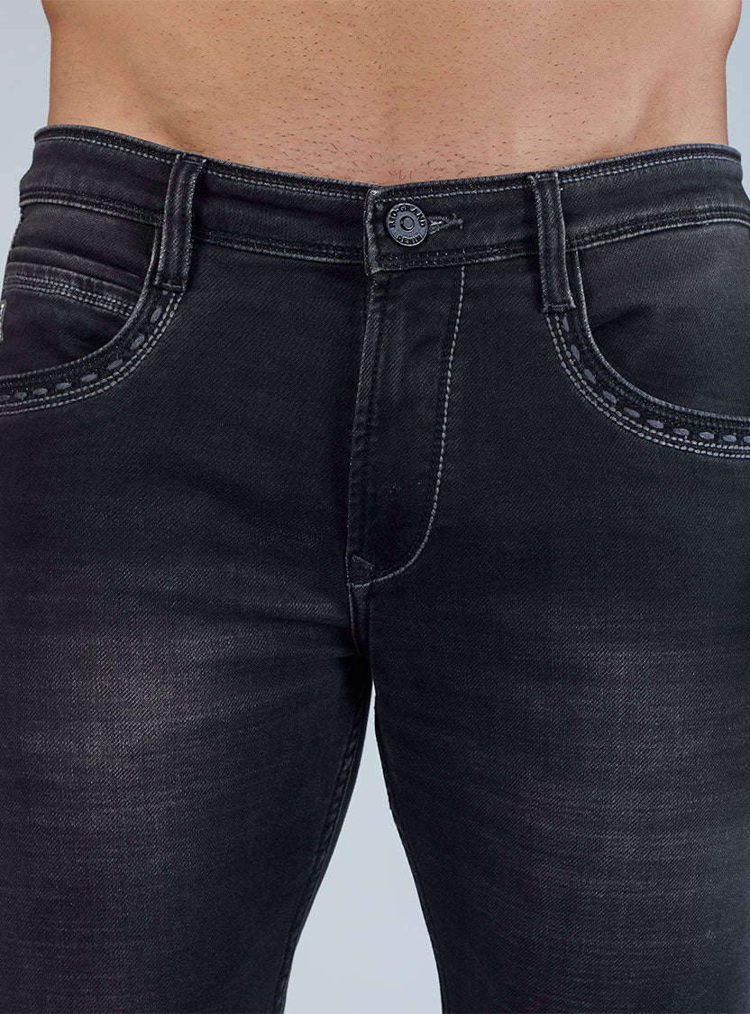 Charcoal Black Denim Wash Jeans