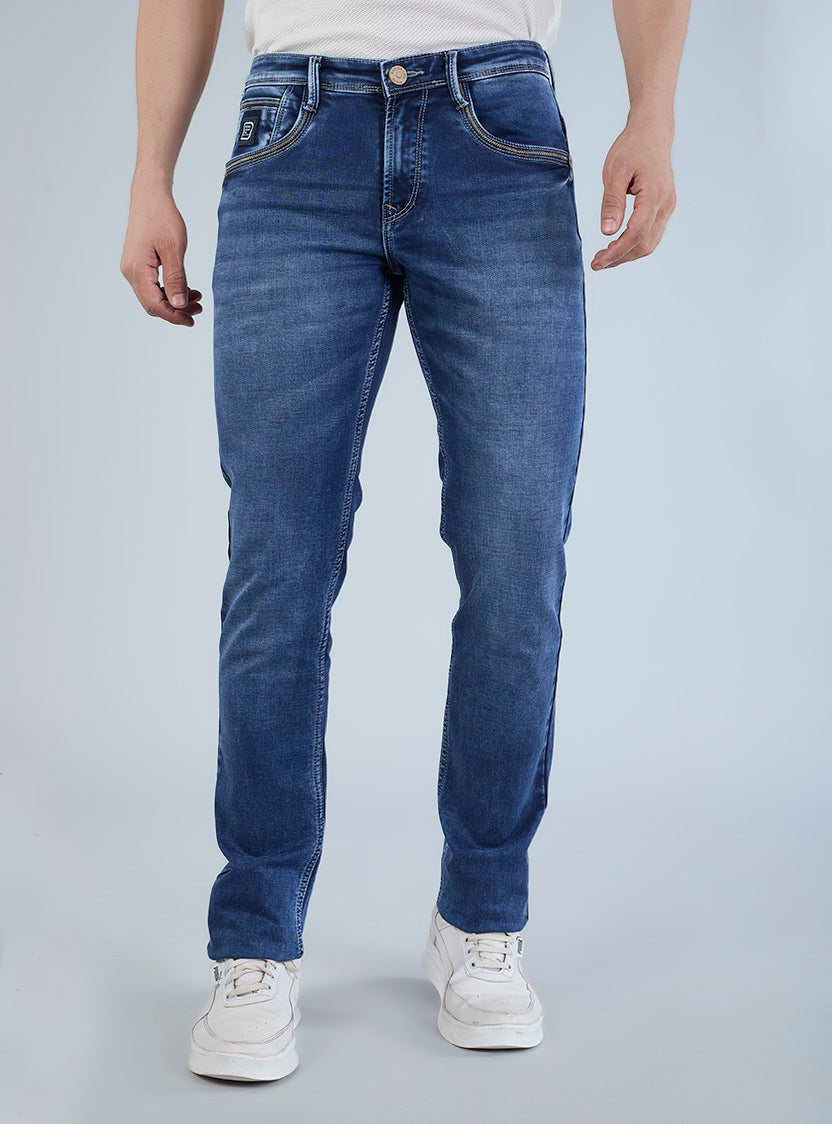 Riogrand Men's Premium Blue Washed Denim Jeans for Men
