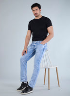 Riogrand Men's Premium Classic Ice Wash Denim Jeans for Men