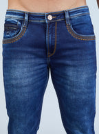 Riogrand Men's Premium Classic Blue Washed Denim Jeans for Men