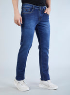 Smart Slim Fit Deep Indigo Blue Denim Jeans for Men