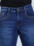 Smart Slim Fit Deep Indigo Blue Denim Jeans for Men