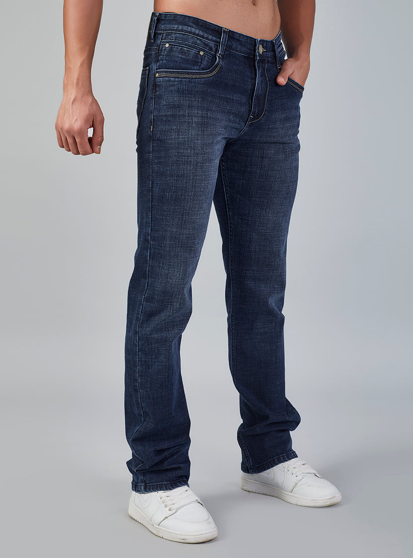 Dark Indigo Straight Fit Denim Jeans for Men