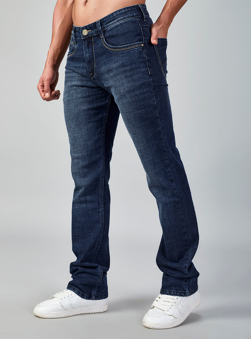 Dark Indigo Straight Fit Denim Jeans for Men
