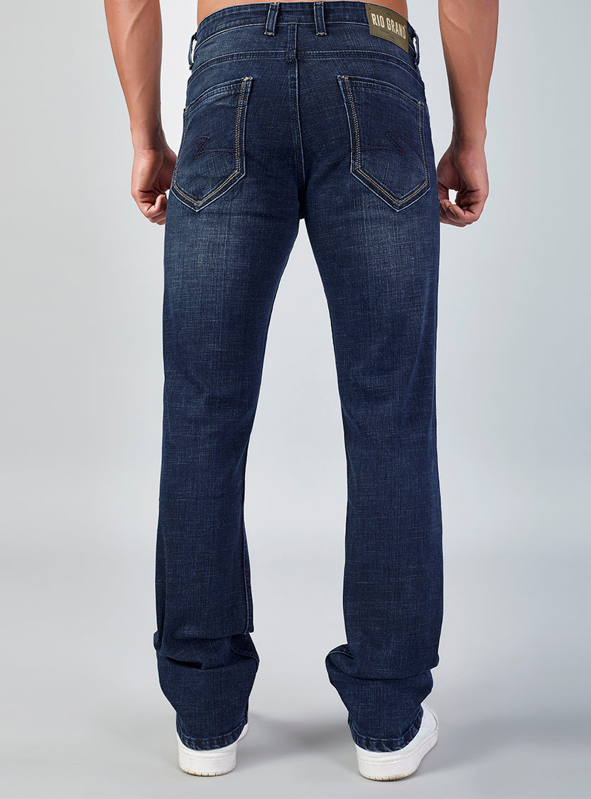 Dark Indigo Straight Fit Denim Jeans for Men