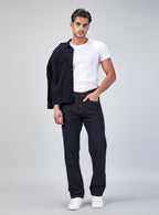 Black Faded Relaxed Fit  Denim Jeans for Men