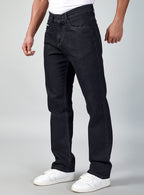 Black Faded Relaxed Fit  Denim Jeans for Men
