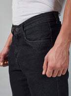 Black Faded Relaxed Fit  Denim Jeans for Men