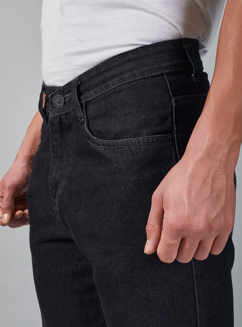 Black Faded Relaxed Fit  Denim Jeans for Men