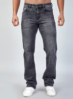 Grey Wash Straight Fit Denim Jeans for Men