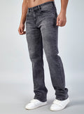 Grey Wash Straight Fit Denim Jeans for Men