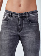 Grey Wash Straight Fit Denim Jeans for Men
