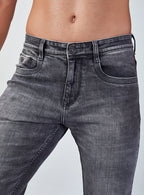 Grey Wash Straight Fit Denim Jeans for Men