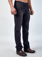 Carbon Black Straight Fit Denim Jeans for Men
