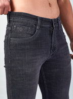 Carbon Black Straight Fit Denim Jeans for Men