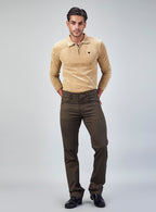 Brown Straight Fit Denim Jeans for Men