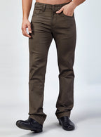 Brown Straight Fit Denim Jeans for Men