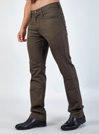 Brown Straight Fit Denim Jeans for Men