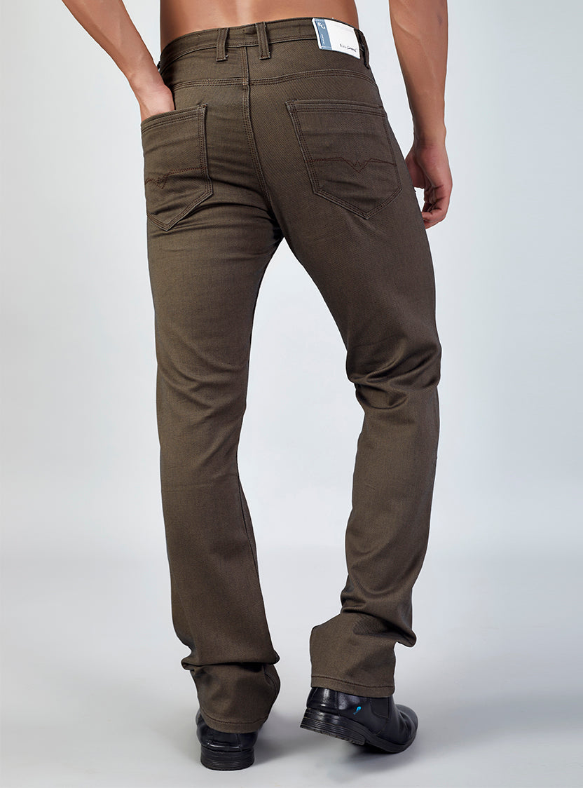 Brown Straight Fit Denim Jeans for Men