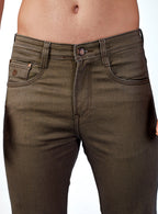 Brown Straight Fit Denim Jeans for Men