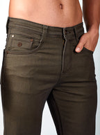 Brown Straight Fit Denim Jeans for Men