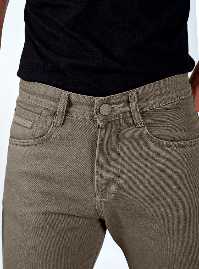 Olive Grey Baggy Fit Denim Jeans for Men