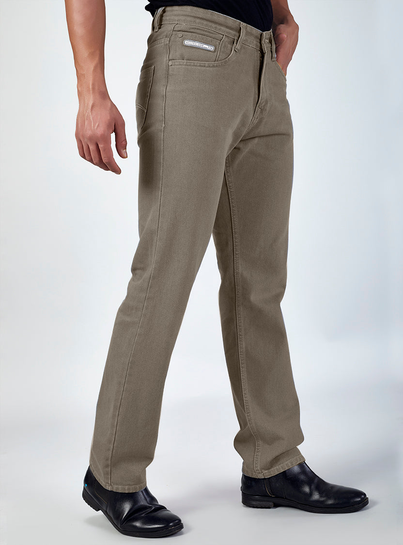 Olive Grey Baggy Fit Denim Jeans for Men