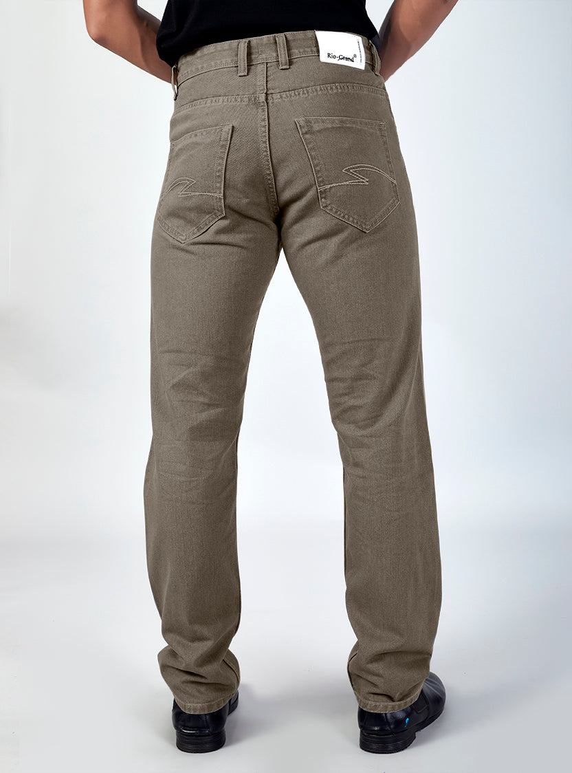 Olive Grey Baggy Fit Denim Jeans for Men