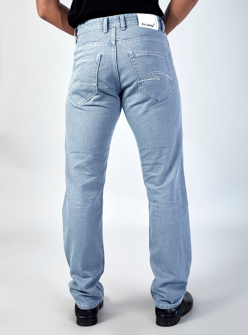 Light Blue Baggy Fit Denim Jeans for Men