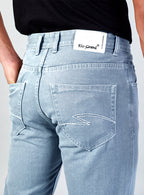 Light Blue Baggy Fit Denim Jeans for Men