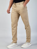 Beige Casual Linen Trousers for Men