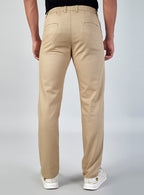 Beige Casual Linen Trousers for Men