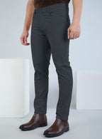 Slim Fit Mid Blue Corduroy Pants for Men