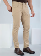 Slim Fit Mid Blue Corduroy Pants for Men