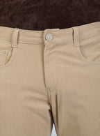 Slim Fit Mid Blue Corduroy Pants for Men